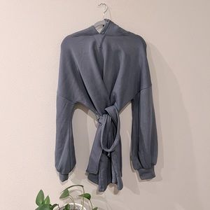 Oversized pull over hoodie, wrap belt